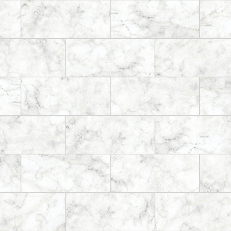 Brewster Home Fashions 18" x 108" Peel and Stick Vinyl Wall Paneling in Light Gray & Reviews